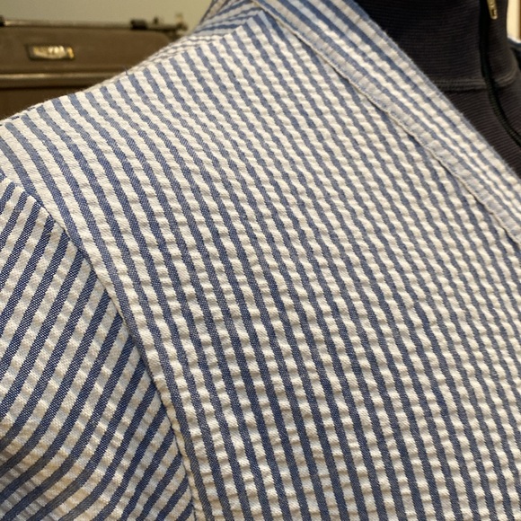 Blue and white seersucker striped robe - Picture 8 of 10